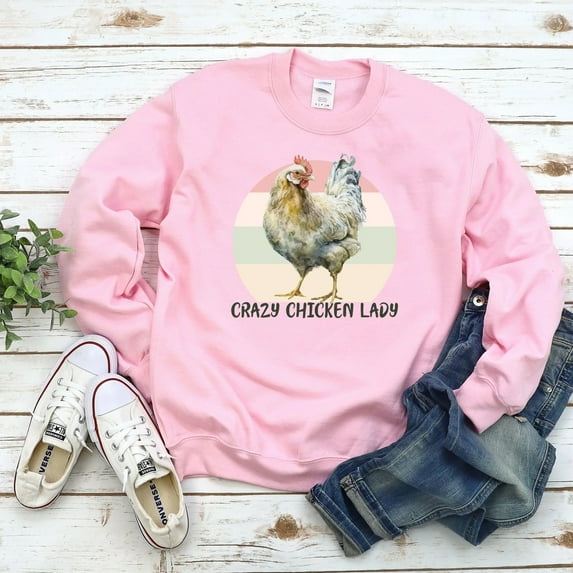 Crazy Chicken Lady Sweatshirt, Farm Life Long Sleeve T-shirt, Chicken Sweatshirt, Farmer Shirt Women, Farmhouse Sweatshirt