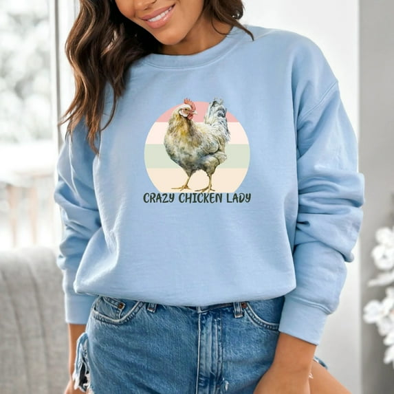 Crazy Chicken Lady Sweatshirt, Farm Life Long Sleeve T-shirt, Chicken Sweatshirt, Farmer Shirt Women, Farmhouse Sweatshirt