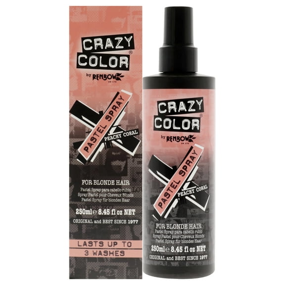 Crazy Color Pastel Spray - Peachy Coral, 8.45 oz Hair Spray