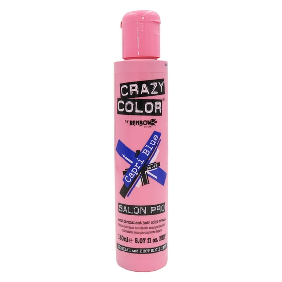 Crazy Color Semi Permanent Hair Color Cream Capri Blue No. 44, 5.07 Oz., Pack of 6