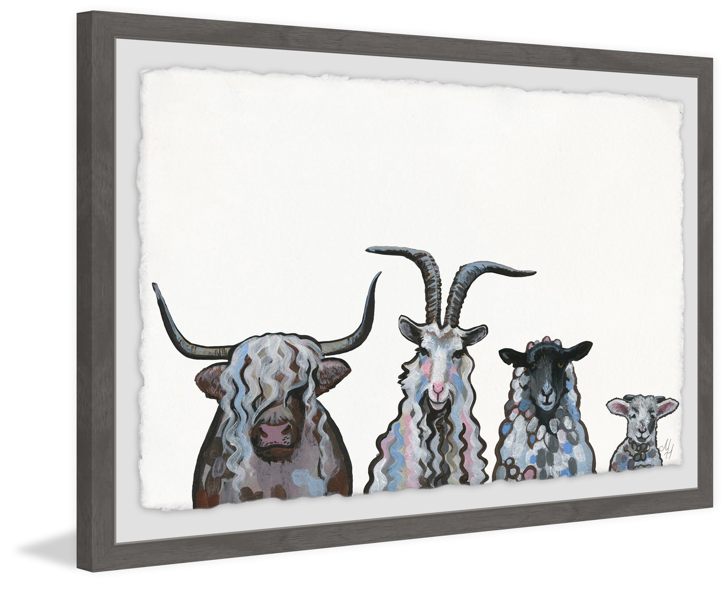 Crazy Colored Hair Framed Painting Print