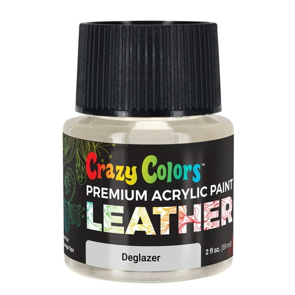 Crazy Colors Leather Prep and Deglazer, 2oz - Prepare Leather Surfaces for Paint, Adhesion Promoter - Cleaner, Remove Shoe Wear Contaminants, Dirt, Grease, Grime, Wax - Clean Sneakers, Jackets Purses