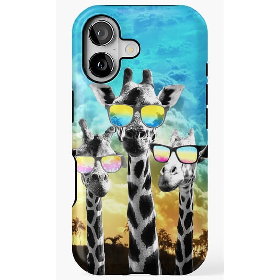 Crazy Cool Giraffe Funny Animal Sunglasses Art Phone Case for iPhone 17 16 15 14 13 12 11 Pro Max