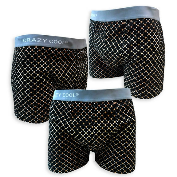 Crazy Cool Men's Cotton Boxer Briefs Underwear 3-Pieces Pack