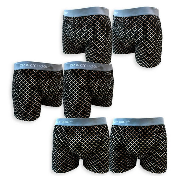 Crazy Cool Men's Cotton Boxer Briefs Underwear 6-Pieces Pack
