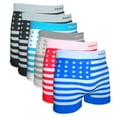 thumbnail image 1 of Crazy Cool Men's Seamless Boxer Briefs Underwear 6-Pack Set (Americana), 1 of 3