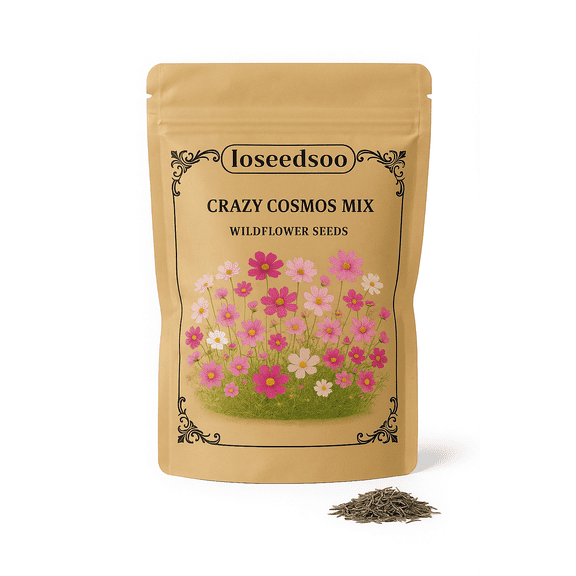 Crazy Cosmos Mix Wildflower Seeds for Planting – 1 oz – 5000+ Seeds, Easy to Grow, Attracts Butterflies, Multiple Colors