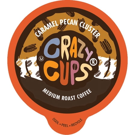 Crazy Cups Caramel Pecan Cluster Medium Roast Coffee, for Keurig K Cups Brewers, 22 Count