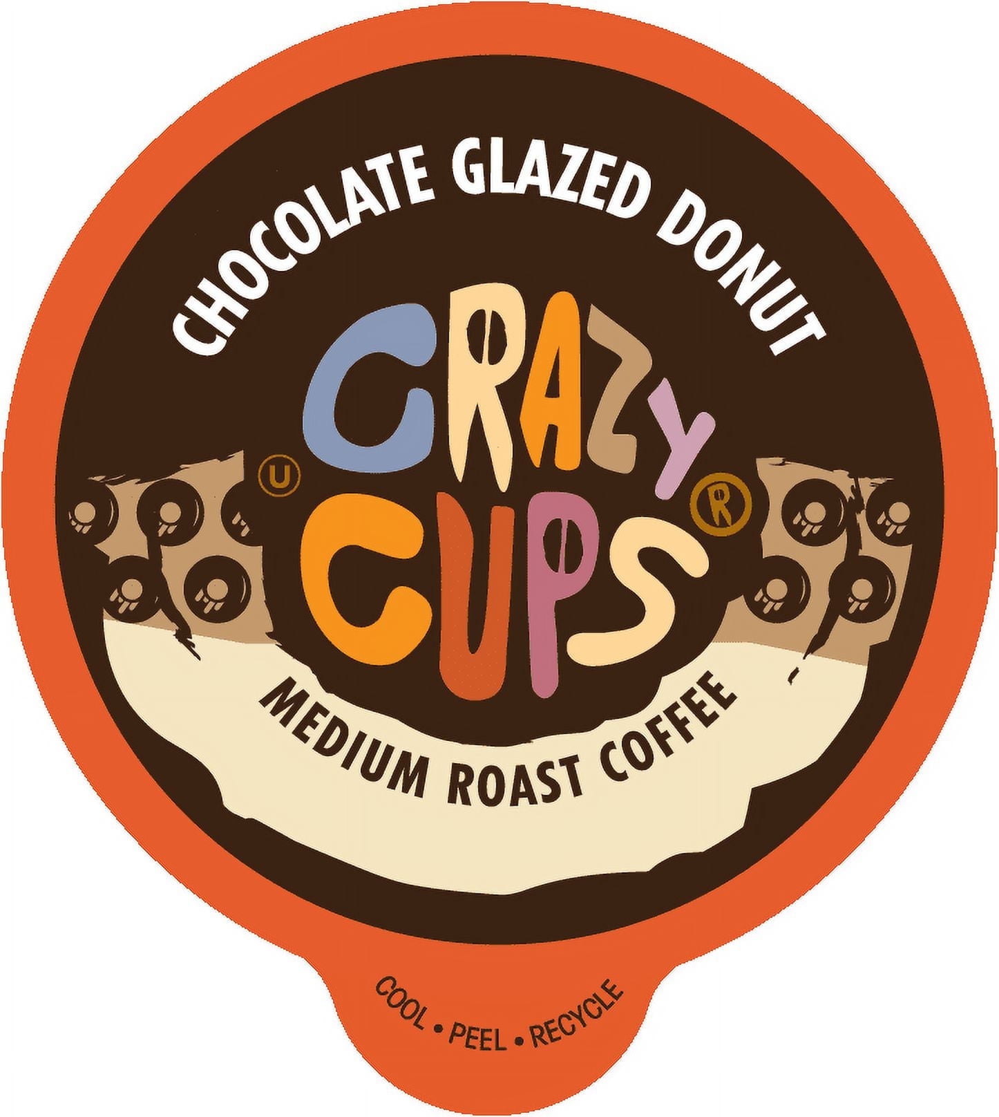 Crazy Cups Chocolate Glazed Donut Coffee Pods, medium roast, 80 Count for Keurig K Cups machine