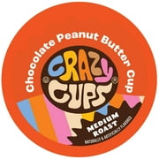 Crazy Cups Chocolate Peanut Butter Cup coffee pods, medium roast, 22 count for Keurig K Cups Machines
