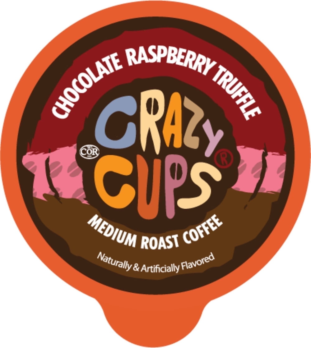 Crazy Cups Chocolate Raspberry Truffle Coffee Pod, Medium Roast, 80 count for Keurig K Cups Machines