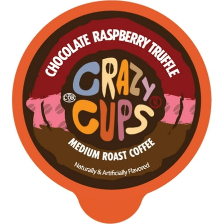 Crazy Cups Chocolate Raspberry Truffle Coffee Pod, Medium Roast, 80 count for Keurig K Cups Machines