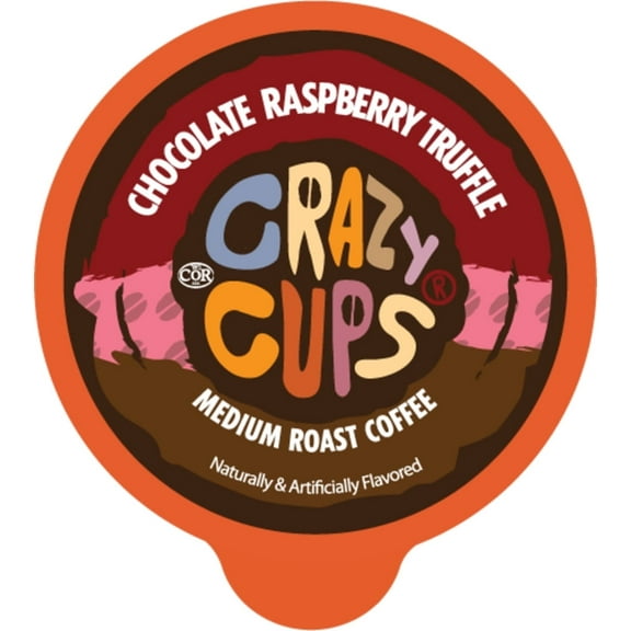 Crazy Cups Chocolate Raspberry Truffle Coffee Pod, Medium Roast, 80 count for Keurig K Cups Machines