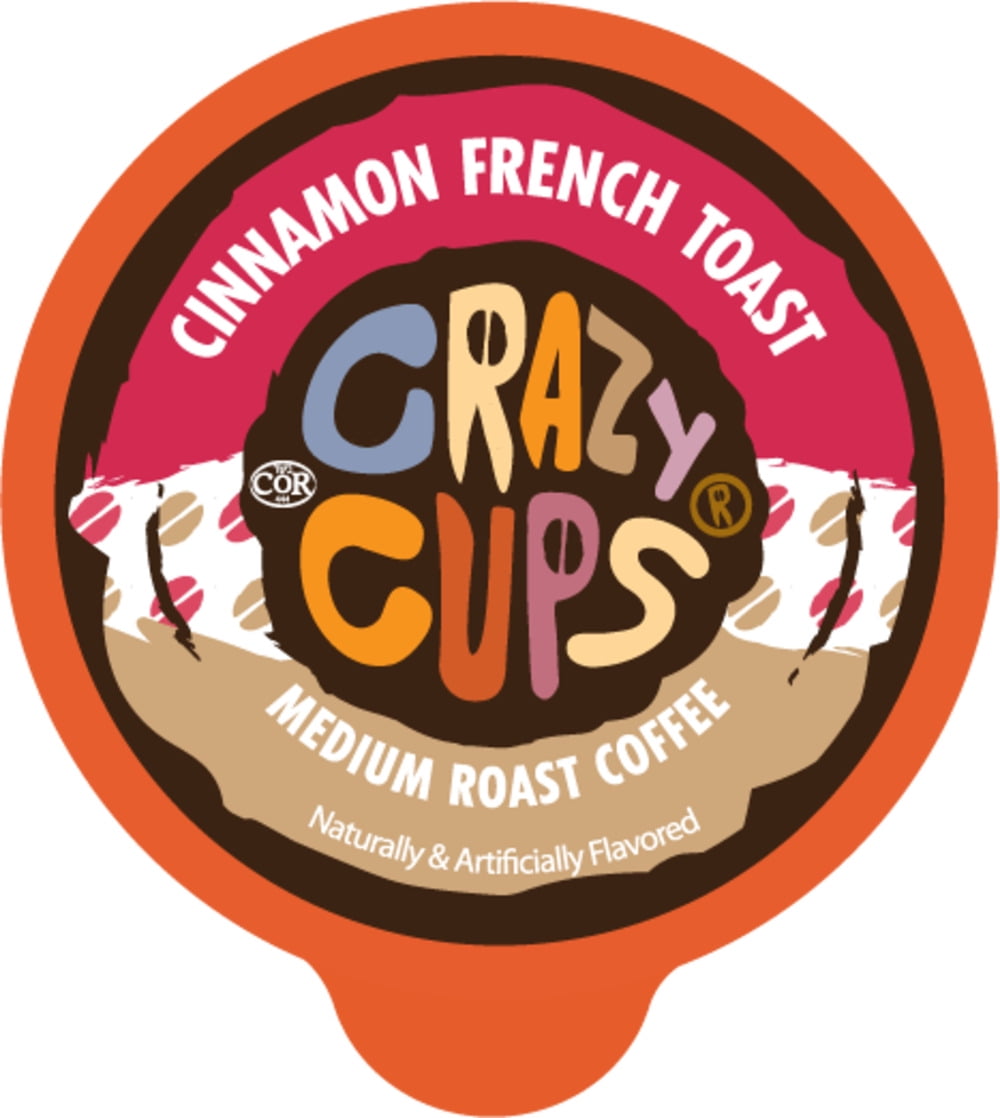 Crazy Cups Cinnamon French Toast Coffee Pods, Medium Roast, 22 Count for Keurig K-cup Machines