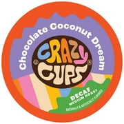 Crazy Cups Decaf Chocolate Coconut Dream Coffee Pods, Medium Roast, 22 Count For Keurig K-Cup Machines