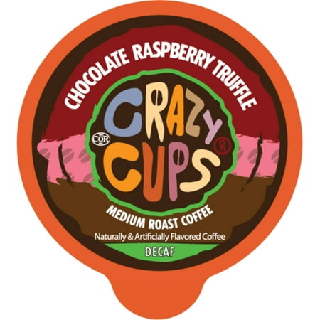 Crazy Cups Decaf Chocolate Raspberry Truffle Coffee Pods, Medium Roast, 80 Count for Keurig K-Cup Machines