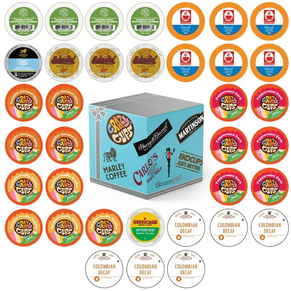 Crazy Cups Decaf Coffee Sampler, 36 Count
