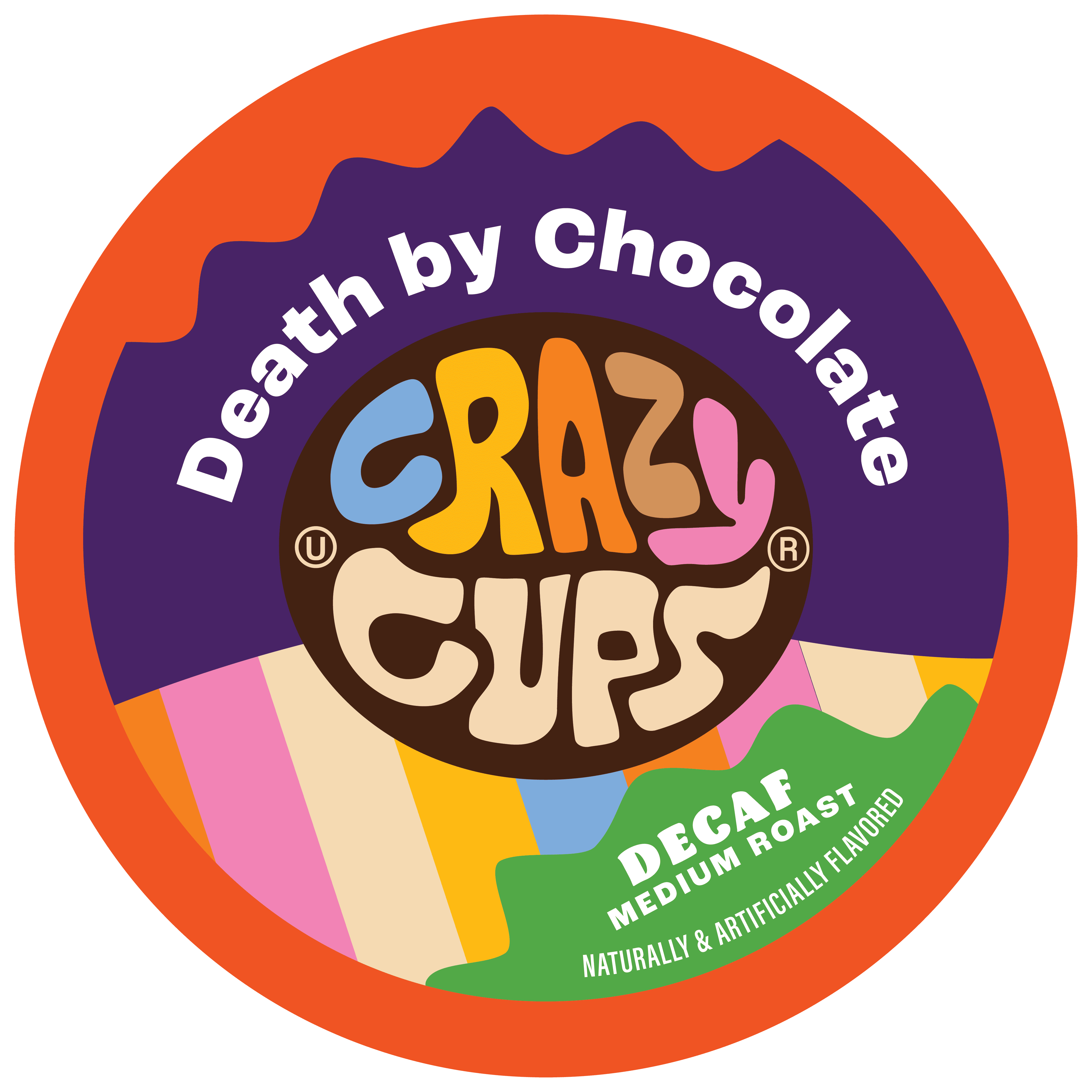 Crazy Cups Decaf Death by Chocolate Coffee Pods, 80 Count for Keurig K Cup Machines