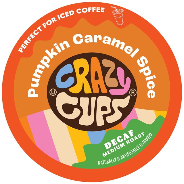 Crazy Cups Decaf Flavored Recyclable Single Serve Decaffeinated Pumpkin
