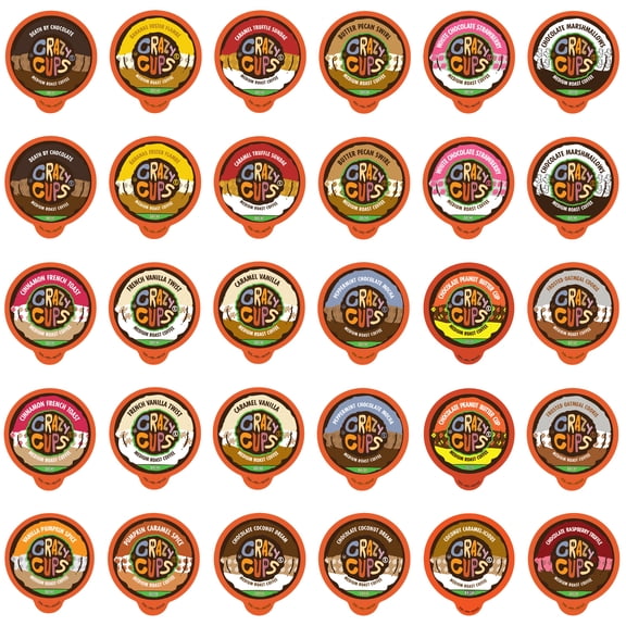 Crazy Cups Decaf Single Serve Flavored Coffee for Keurig K cup Brewer, 30 Count