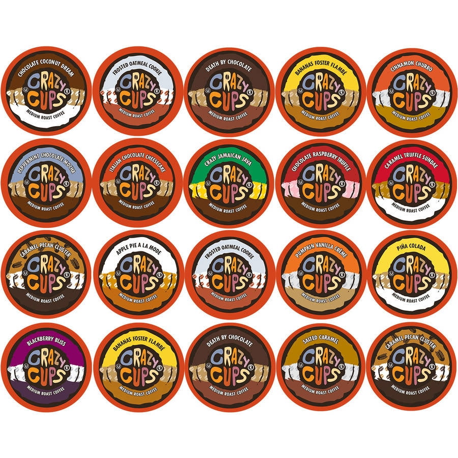 Crazy Cups, Flavored Coffee K-Cups Variety Pack Sampler, 20 Ct