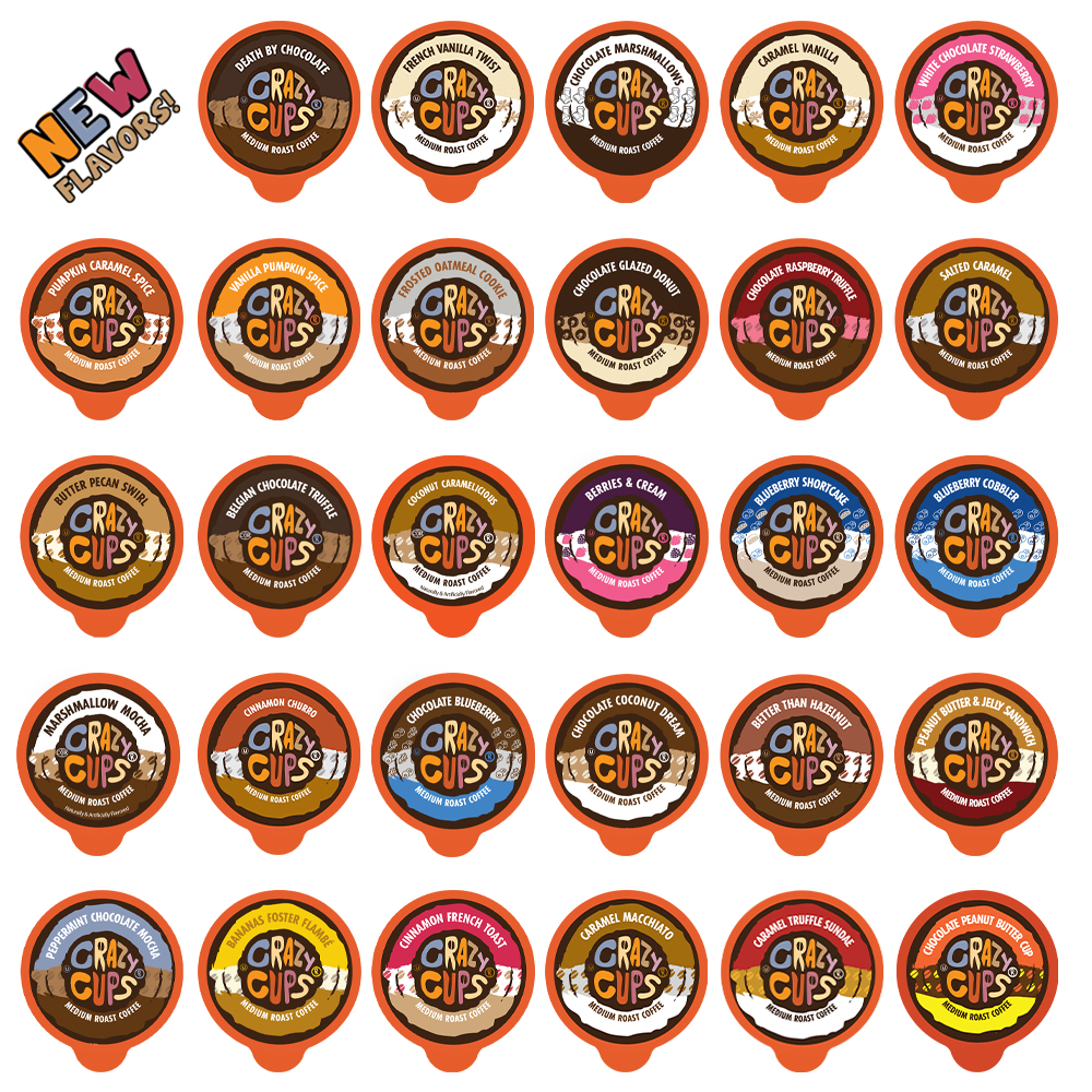 Bulk Flavored Single Cups Assortment, Single-Serve Pods 96ct