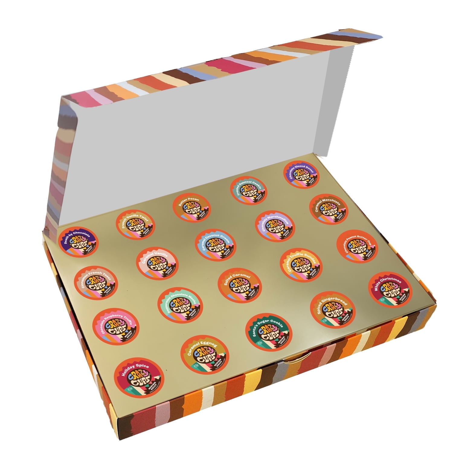 Crazy Cups Flavored Deluxe Sampler Coffee Pods, Medium Roast, Pack of 20 For Keurig 2.0 K-cup Machines