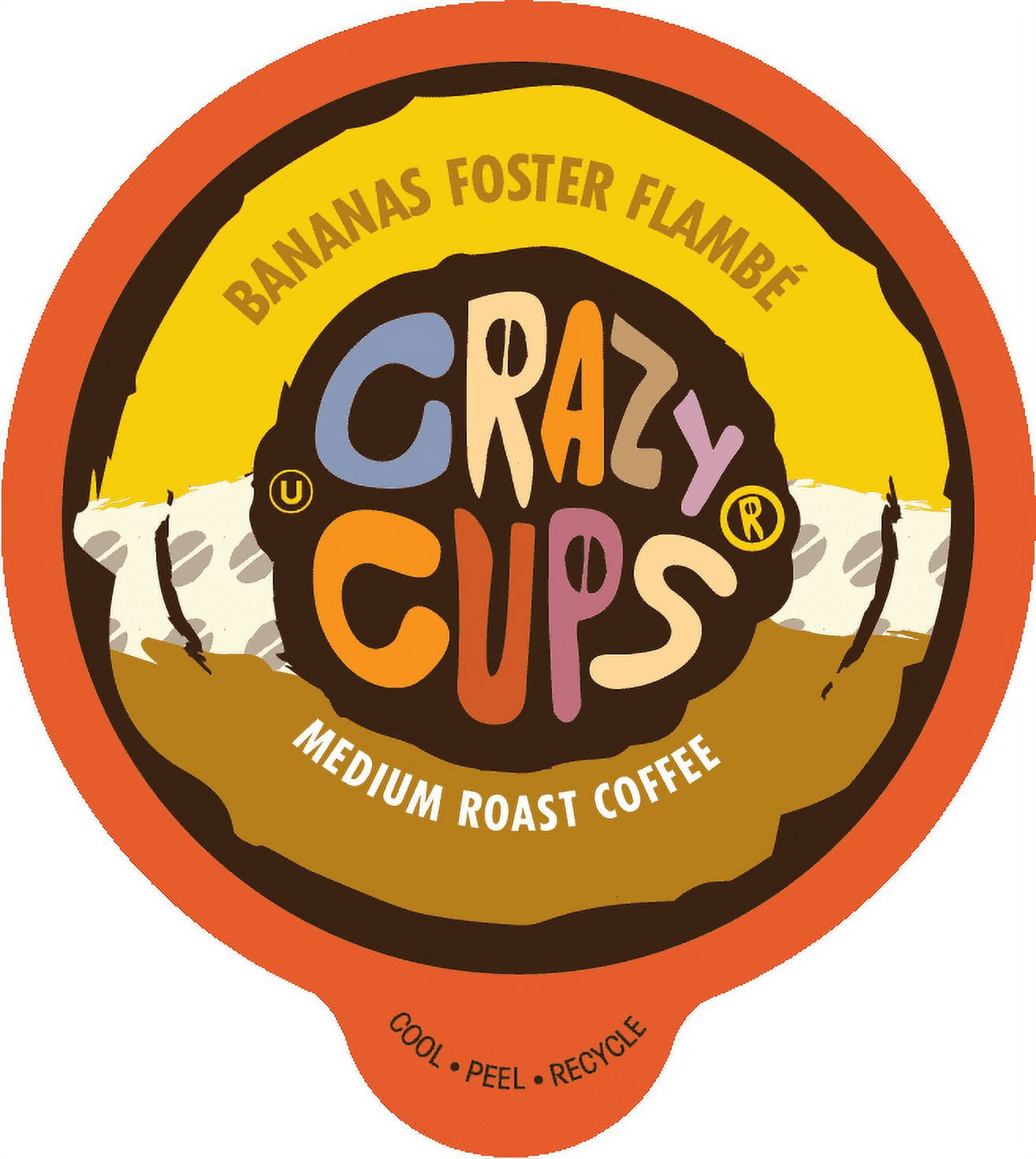 Crazy Cups Flavored Medium Roast Coffee for Keurig K-Cup Machines, Bananas Foster Flambe', 22 Ct
