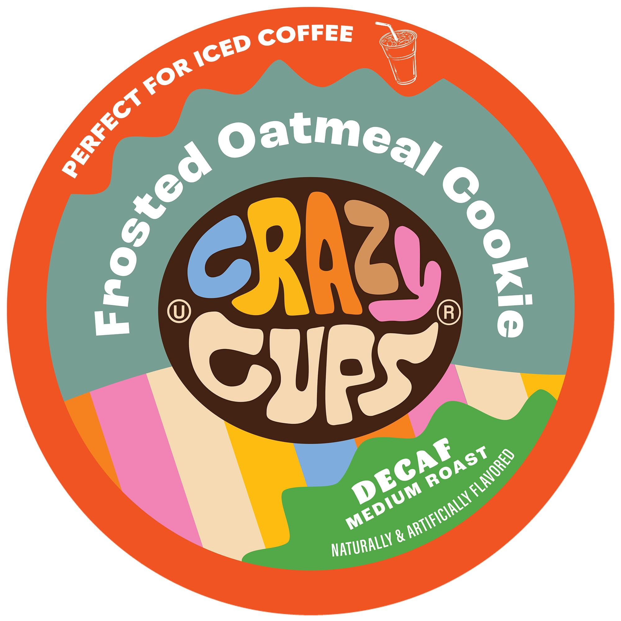 Crazy Cups Flavored Single-Serve Coffee for Keurig K-Cups Machines, Decaf Frosted Oatmeal Cookie, 22 Pods per Box
