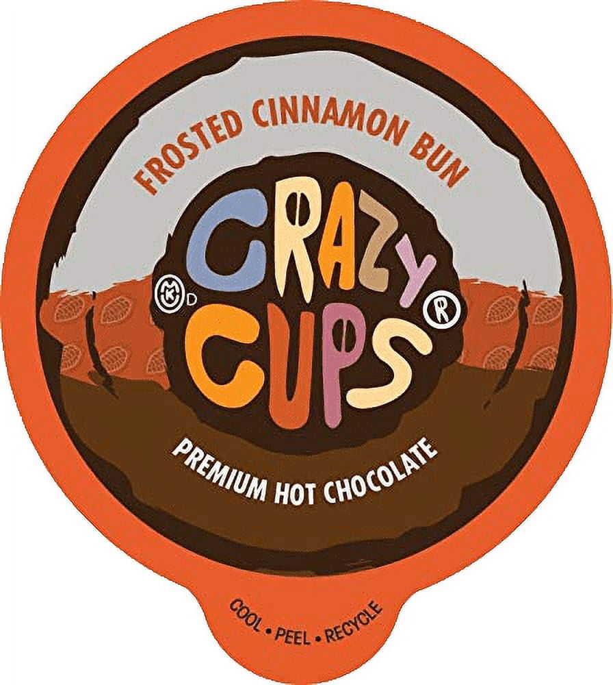 Crazy Cups Frosted Cinnamon Bun Hot Chocolate, for Keurig K Cups Brewers, 22 Ct