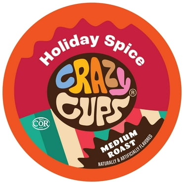 Crazy Cups Holiday Spice Coffee Pods, Medium Roast, 22 count for Keurig K-Cup Machines