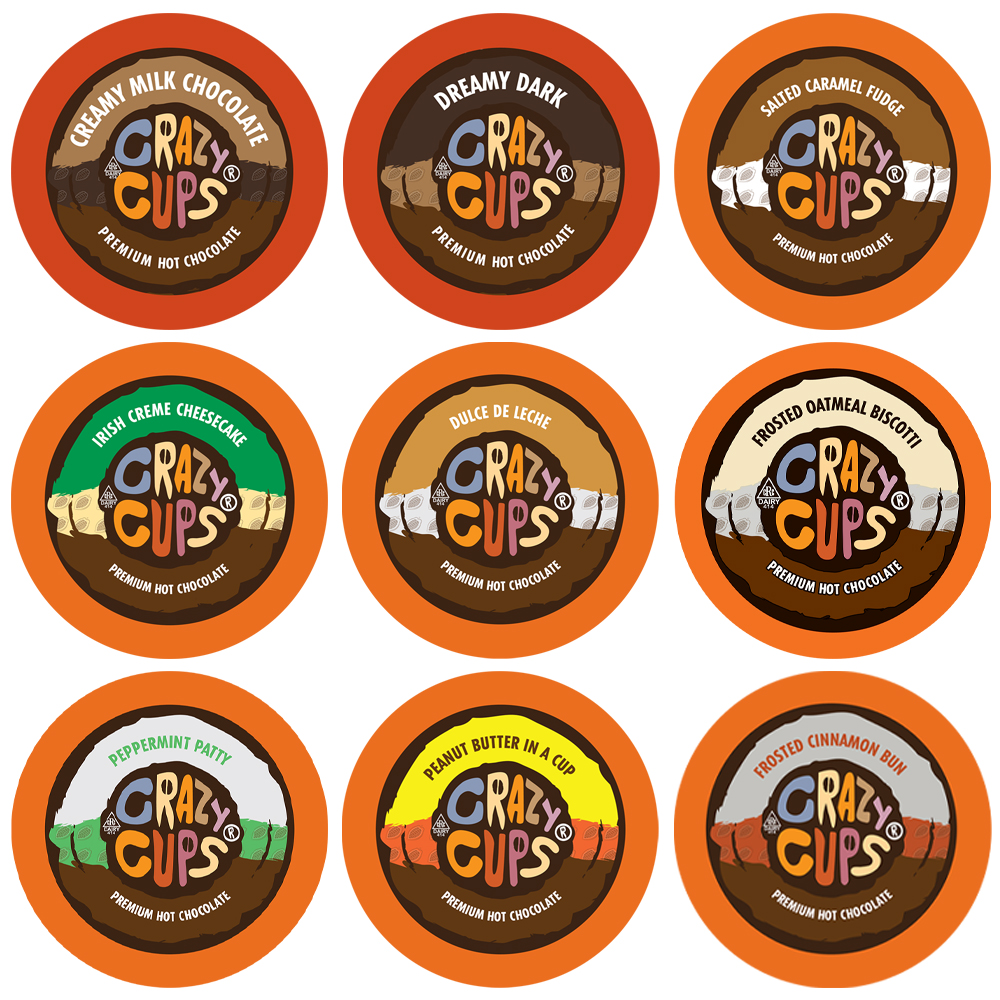 Crazy Cups Hot Chocolate Variety Pack, Single Serve pods, 40 Count for