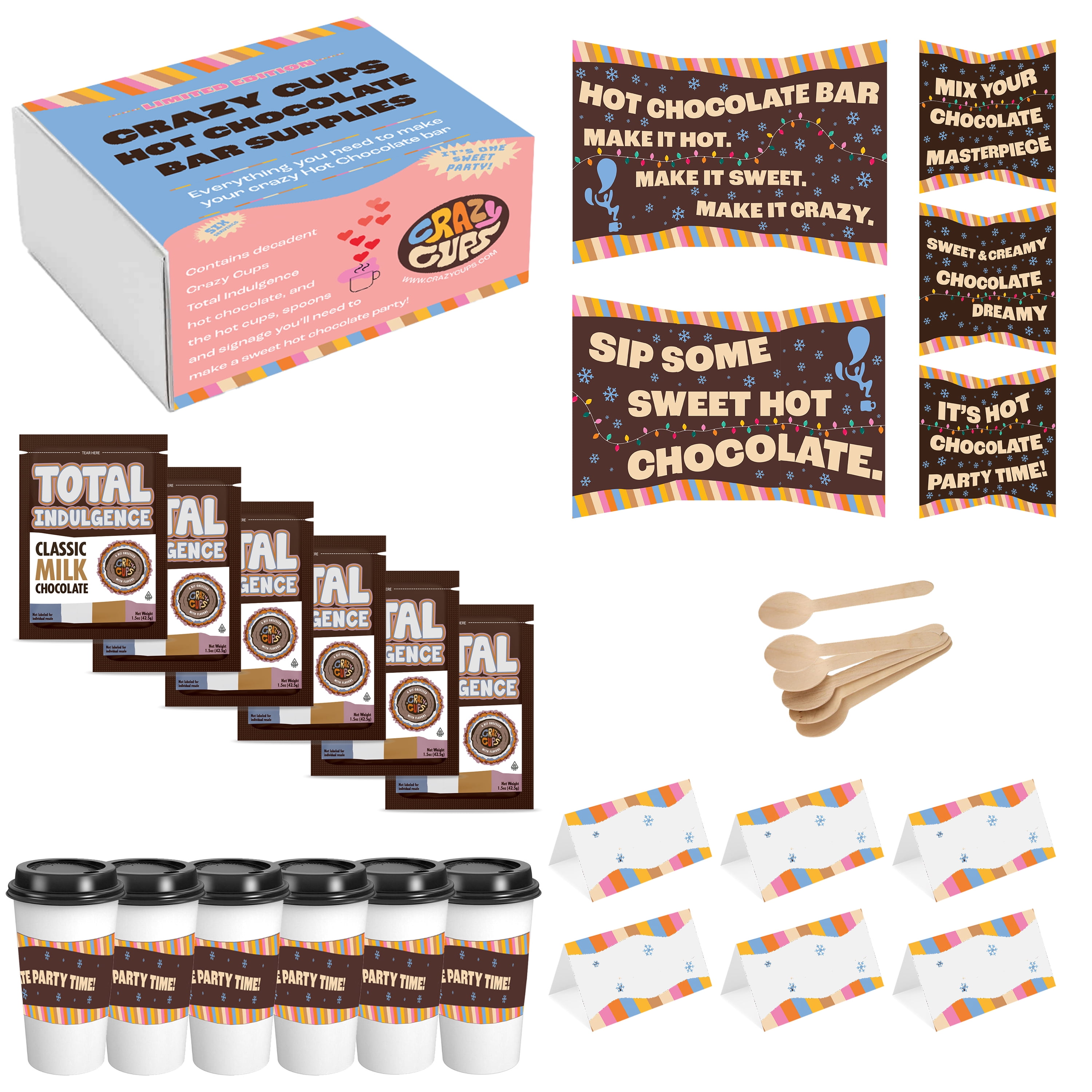 Crazy Cups Hot Cocoa Bar Supplies Kit, Limited Edition Hot
