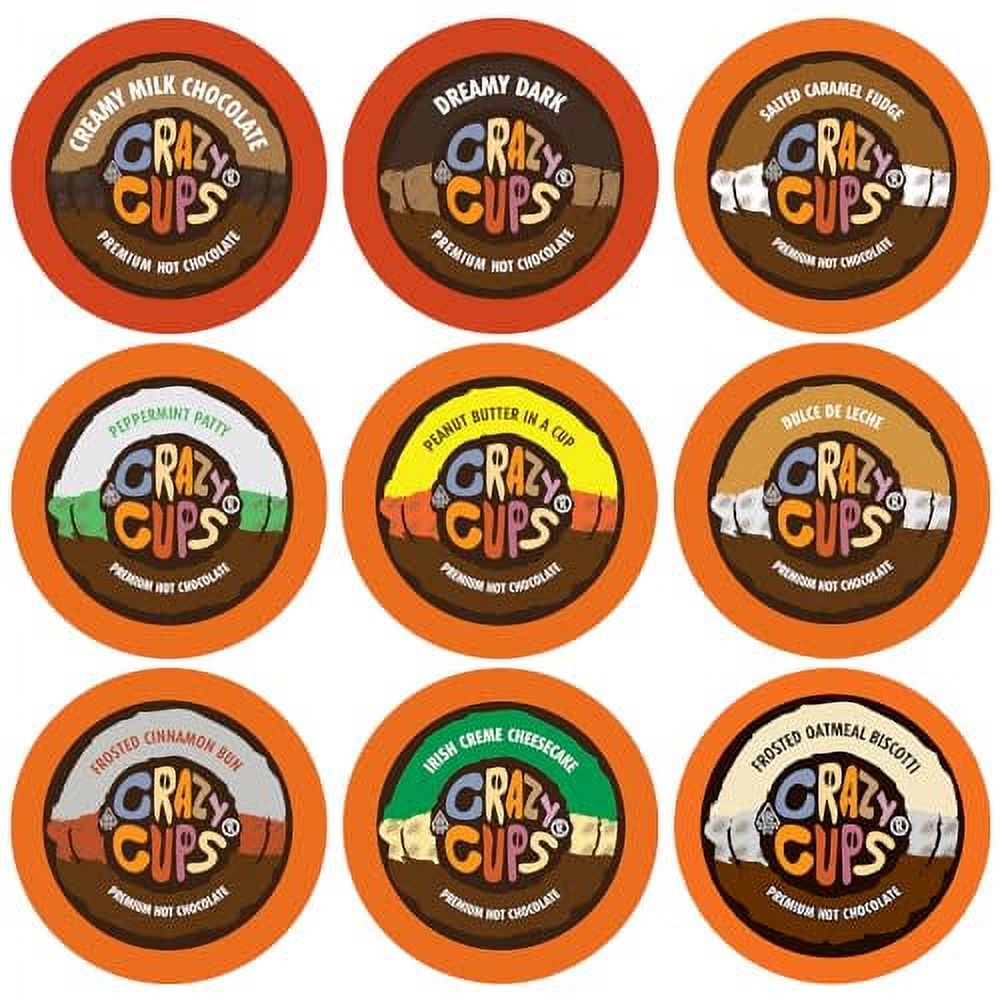 Crazy Cups Seasonal Premium Hot Chocolate Single Serve Cups for Keurig K Cup Brewers Variety