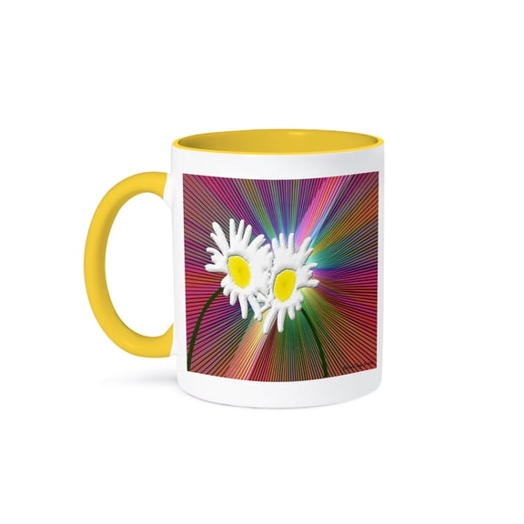 Crazy Daisies, 11oz Two-Tone Yellow Mug