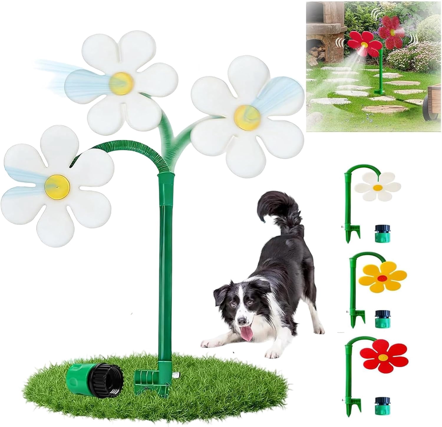 Crazy Sprinkler, 2026 Dancing Garden Sprinkler, 360 Degree Rotating Flower Water Sprinkler Toy, Fun Dancing Yard Sprinklers for Lawn Irrigation and Outdoor Summer Play (White)
