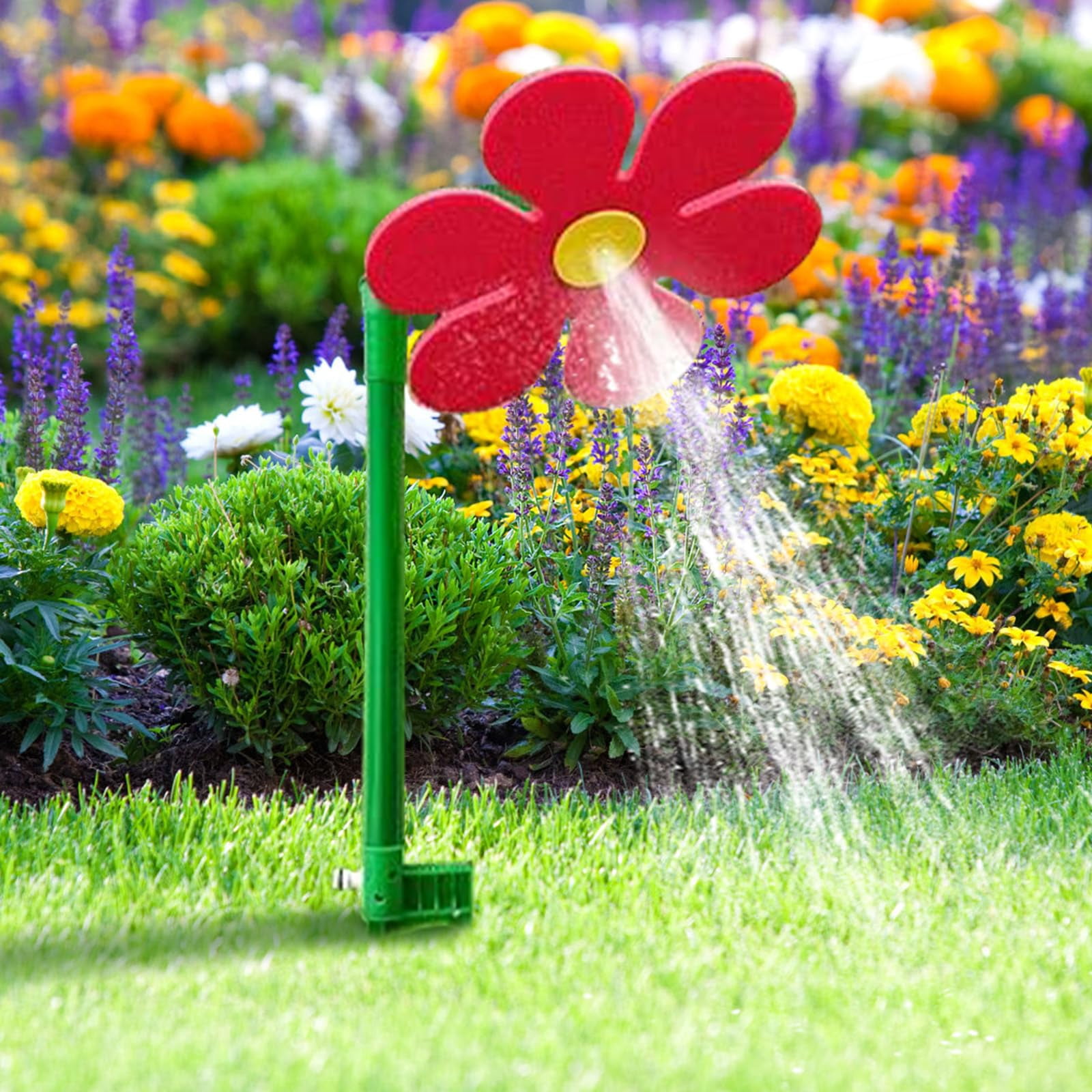 Crazy Daisy Sprinkler, 360° Rotating Dancing Flower Water Sprinkler ...