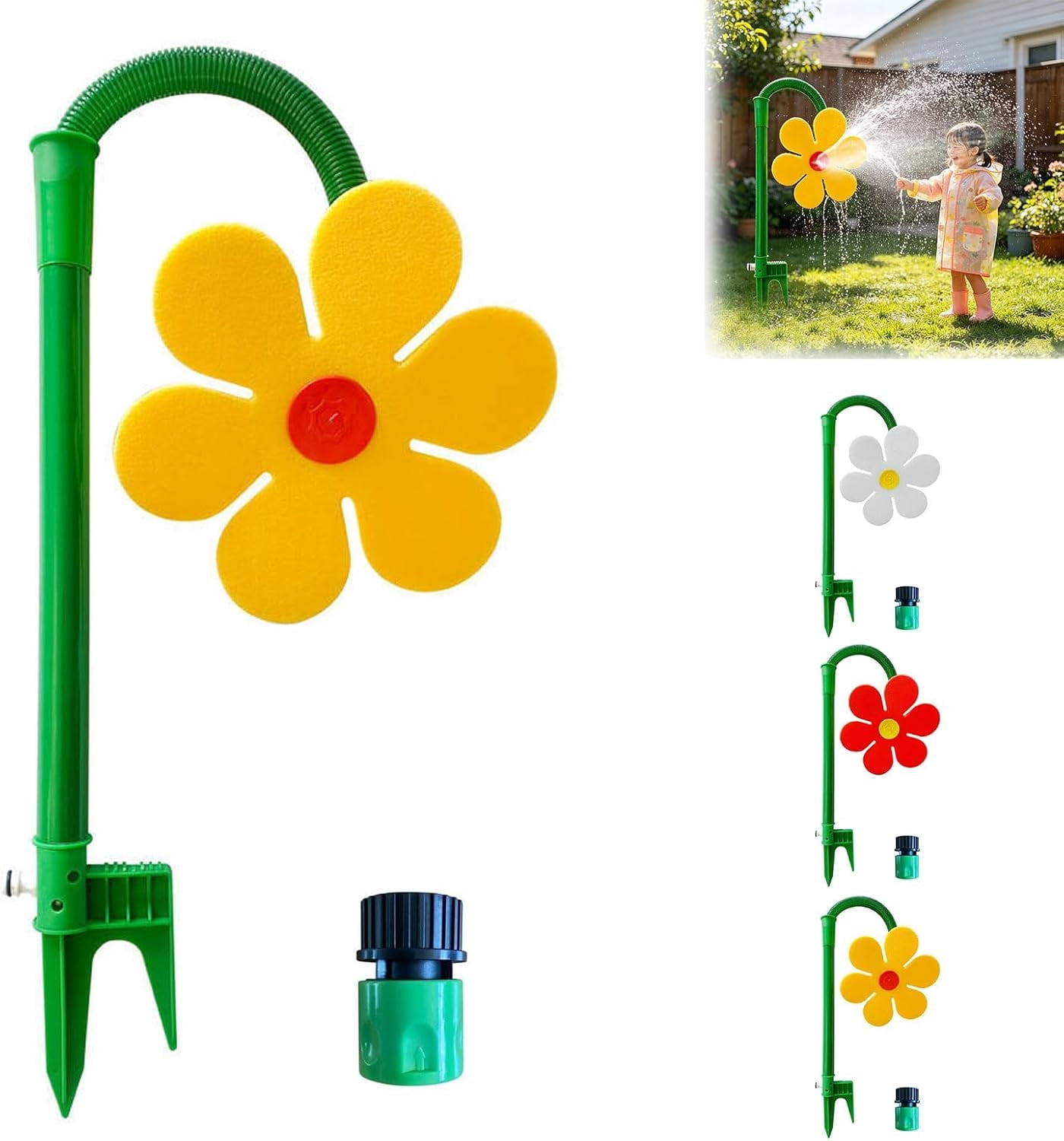 Crazy Daisy Sprinkler, 360° Rotating Dancing Flower Water Sprinklers for Yard Dogs Playing，For watering the garden.