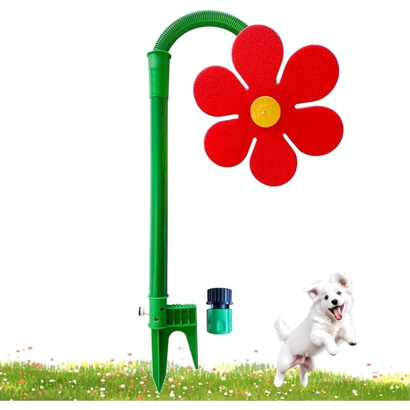 Crazy Dancing Daisy 360 Rotating Sunflower Sprinkler Fun Lawn & Garden Irrigation Tool for Kids, Pets, Yard Watering & Play(RL Red 1 PC)