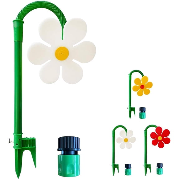 Crazy Dancing Daisy Sprinkler for Dogs & Kids – 360° Rotating Sunflower Garden Water Sprinkler Stake, Backyard Lawn Irrigation & Outdoor Summer Water Play Toy