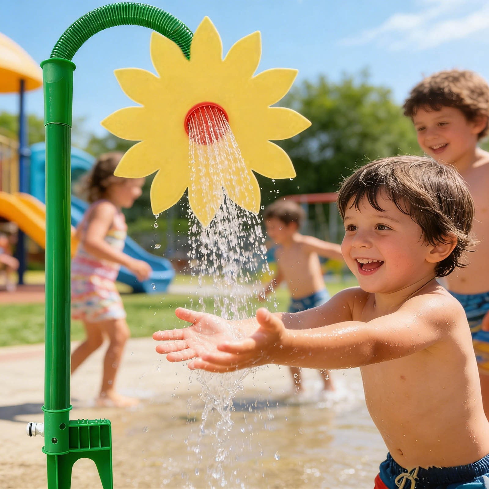 Crazy Dancing Sprinkler, 360° Rotating Sunflower Stake Decorative Dancing Water Sprinkler for Garden, Patio & Lawn Irrigation Kids Pets Playing