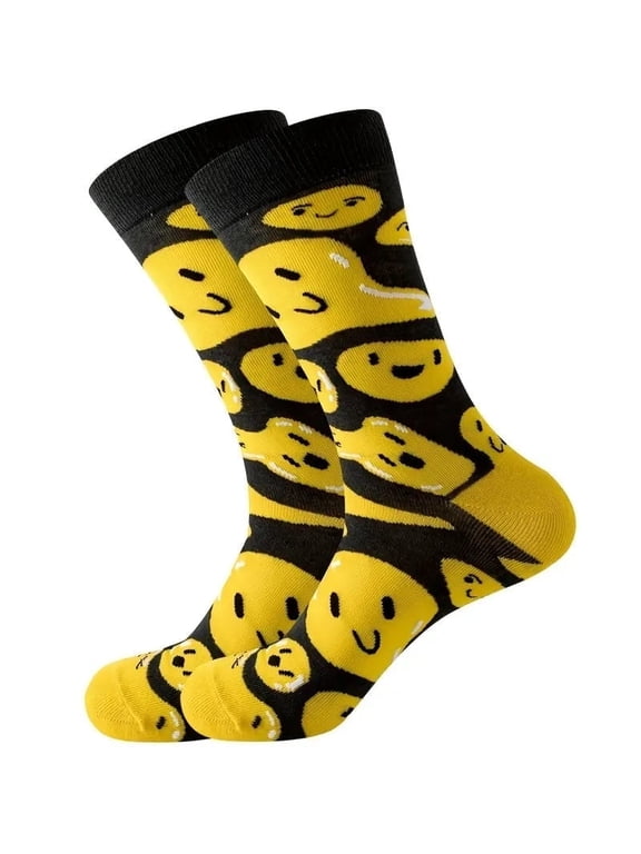 Crazy Distorted Smiley Face Socks from the Sock Panda (Adult Large - Men's Shoe Sizes 8-12)