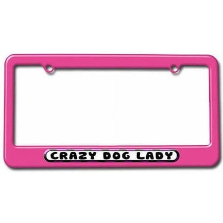 Crazy Dog Lady License Plate Tag Frame, Multiple Colors