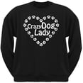 thumbnail image 1 of Crazy Dog Lady Paw Heart Black Crew Neck Sweatshirt, 1 of 1