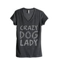 thumbnail image 1 of Crazy Dog Lady Women's Fashion Relaxed V-Neck T-Shirt Tee Charcoal Grey 2X-Large, 1 of 3