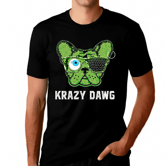 Crazy Dog Shirt - Fitted Mens Dog TShirt - 100% Cotton Super Soft Cotton Dog T Shirt