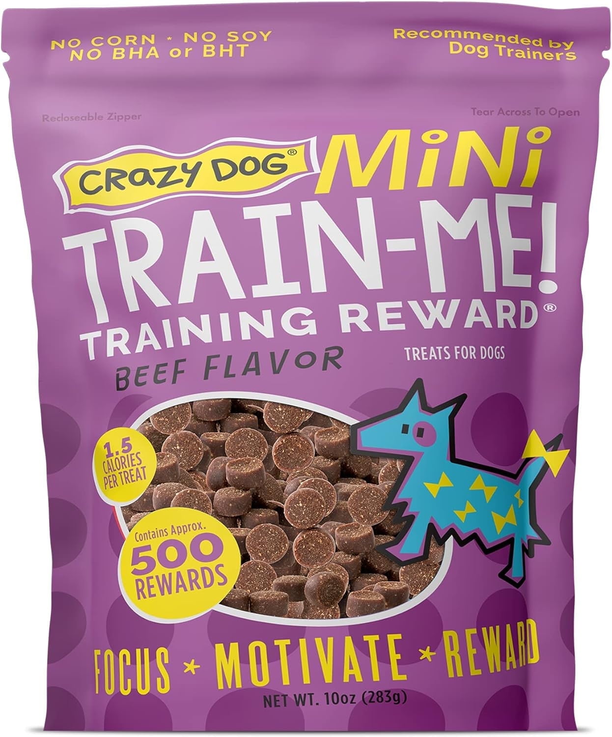 Crazy Dog Train-Me! Beef Training Treats for Dogs, 10 oz Pouch