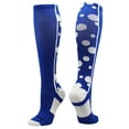 thumbnail image 1 of Crazy Dots Over the Calf Socks (Royal/White, Large), 1 of 2