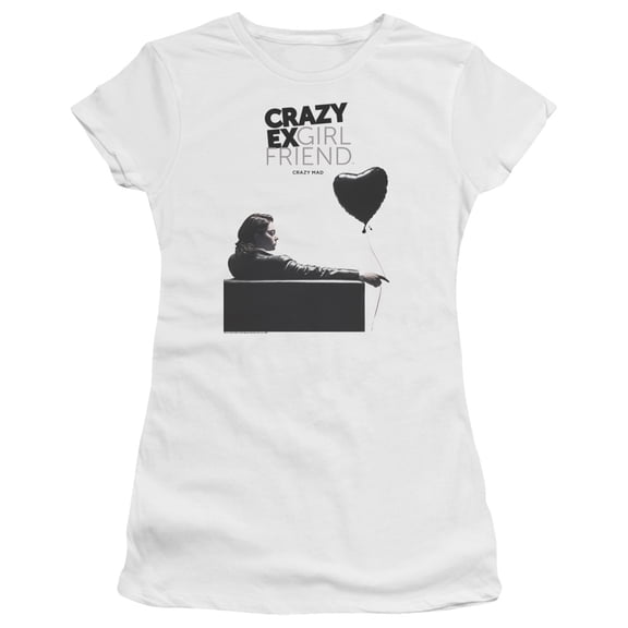 Crazy Ex Girlfriend Crazy Mad Junior Women's Sheer T-Shirt White