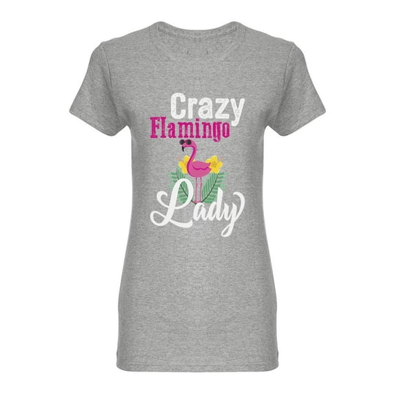 Crazy Flamingo Lady Quote Shaped T-Shirt Women -Image by Shutterstock, Female XX-Large
